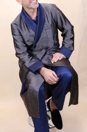 Silk Copper and Navy Robe
