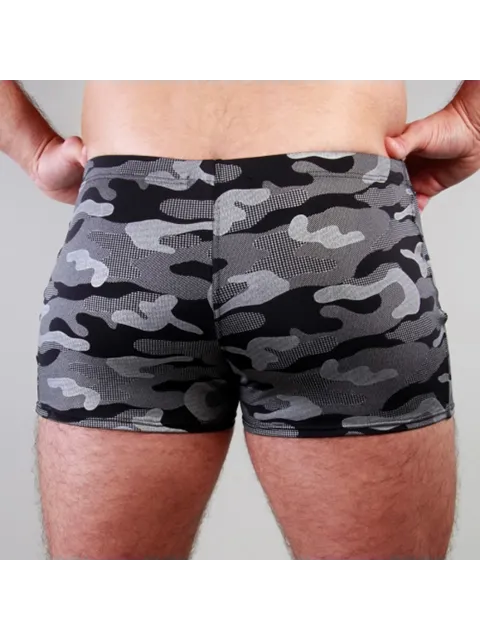 Silver Camo Wetlook Shorts