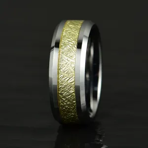 Silver Tungsten Leaf Leaf Men's Wedding Band 8MM