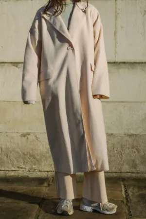Single Button Top Collar Longline Coat