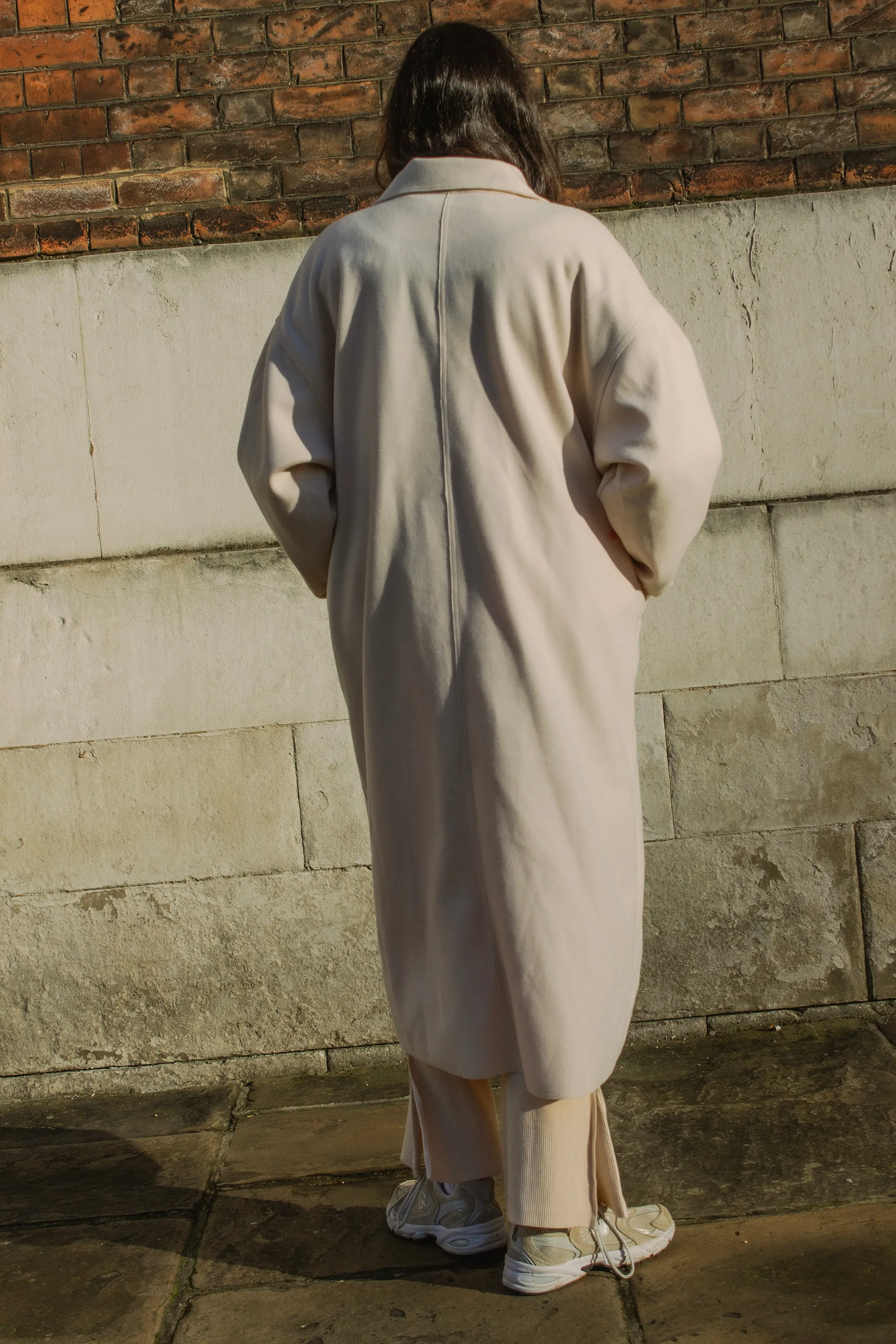 Single Button Top Collar Longline Coat
