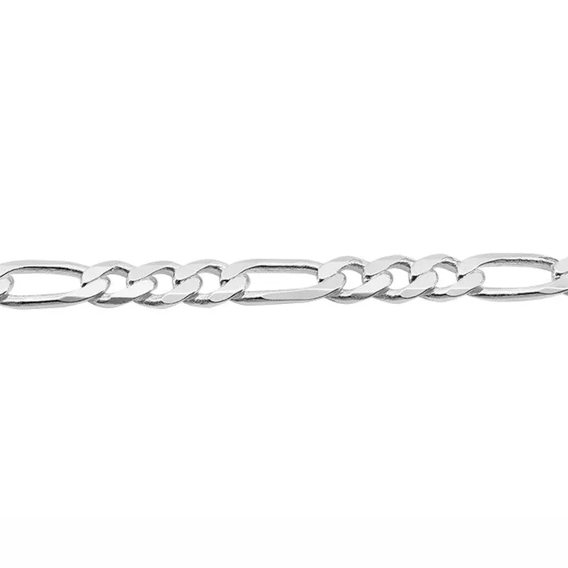 Sterling Silver 24" 7.5mm Italian Men's Figaro Link Chain
