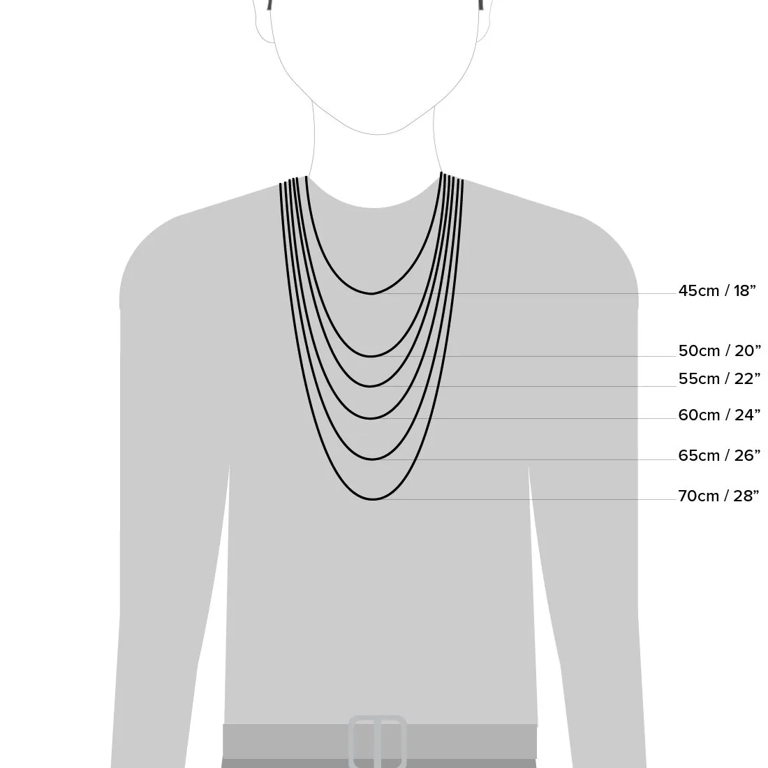 Sterling Silver Flat Curb Necklace 60cm