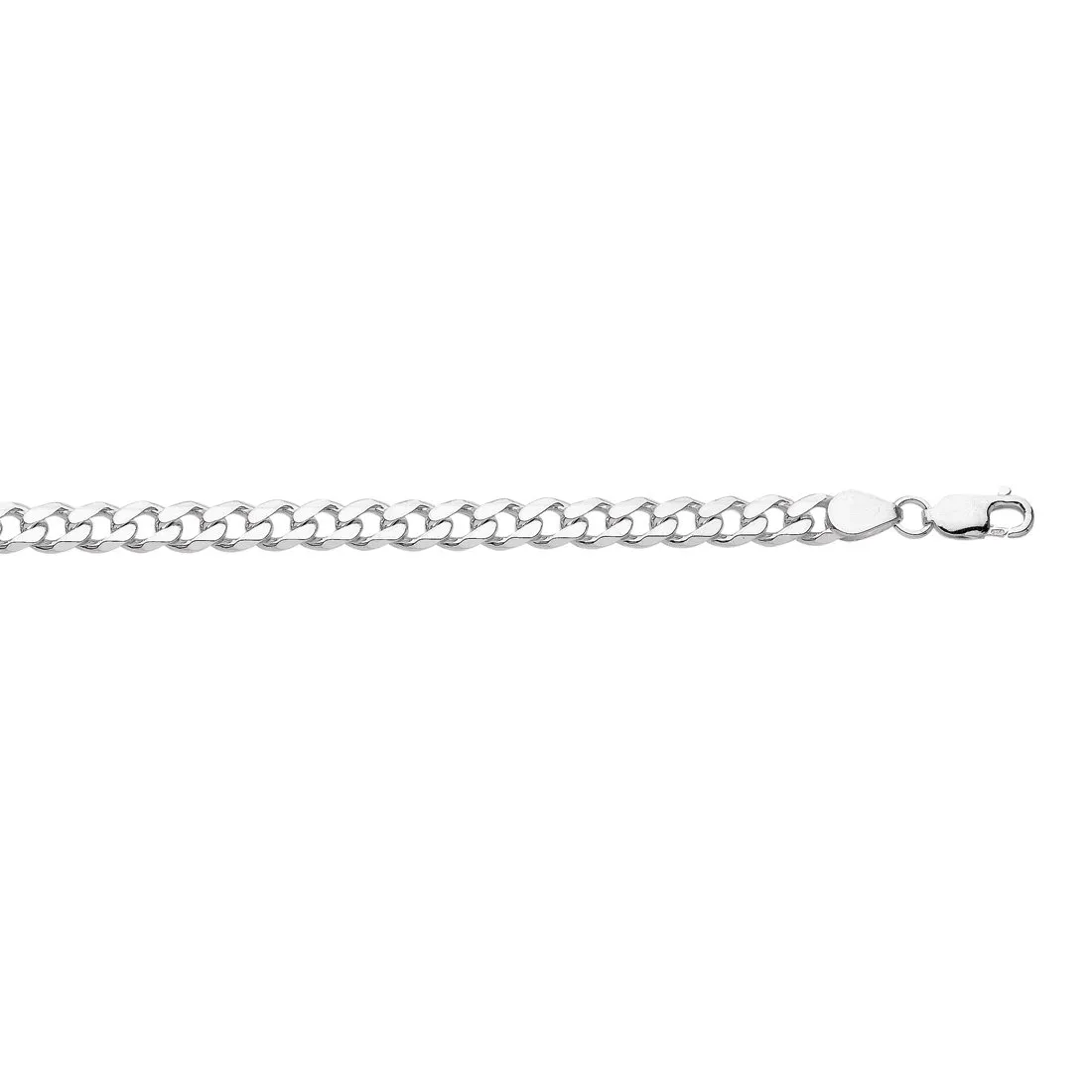 Sterling Silver Flat Curb Necklace 60cm