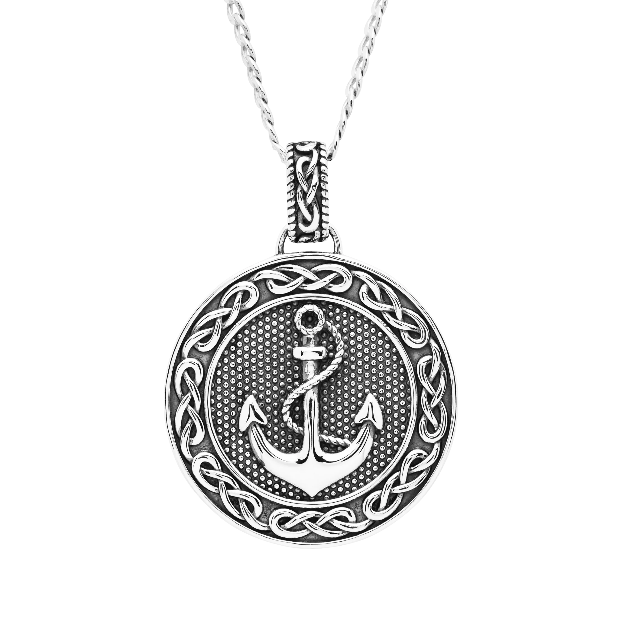 Sterling Silver Gent's Anchor Pendant Earth Collection SP2296 with Chain