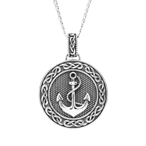 Sterling Silver Gent's Anchor Pendant Earth Collection SP2296 with Chain