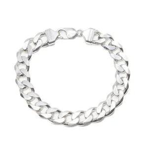 Sterling Silver Italian 8" 12.9mm Men's Curb Link Bracelet