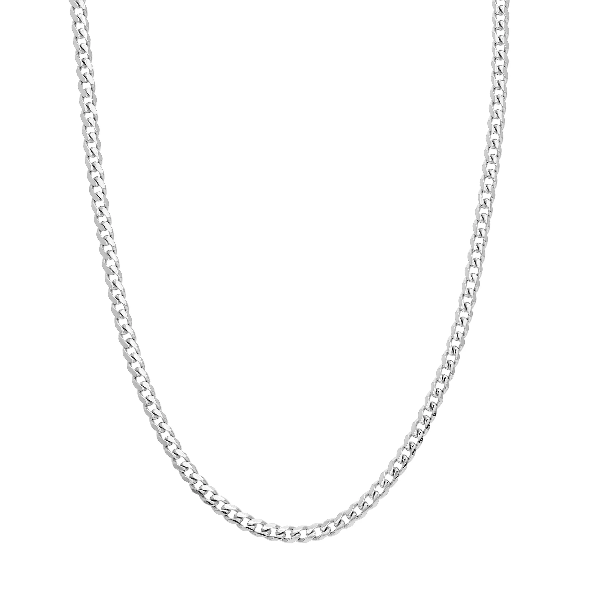 Sterling Silver Miami Cuban Chain Link Necklace, 24 Inches, 5mm