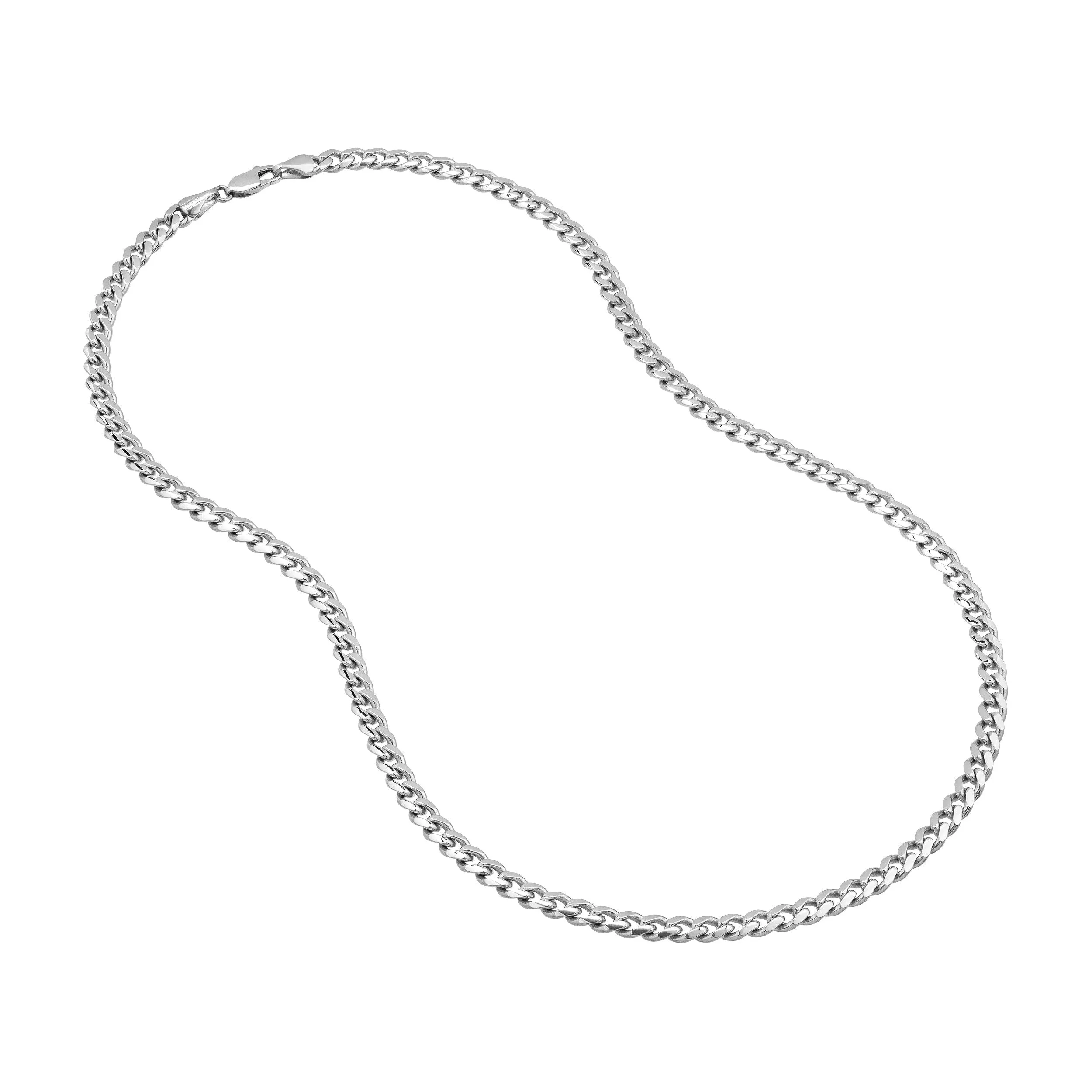 Sterling Silver Miami Cuban Chain Link Necklace, 24 Inches, 5mm