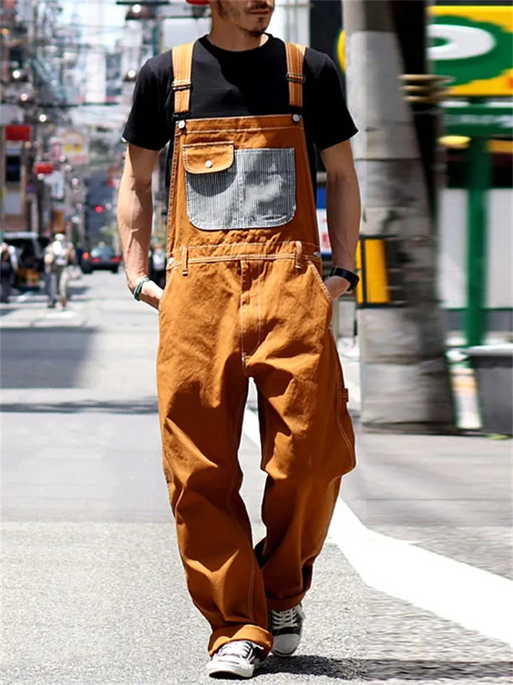 Street Casual Patch Pocket Oversize Jumpsuit for Men