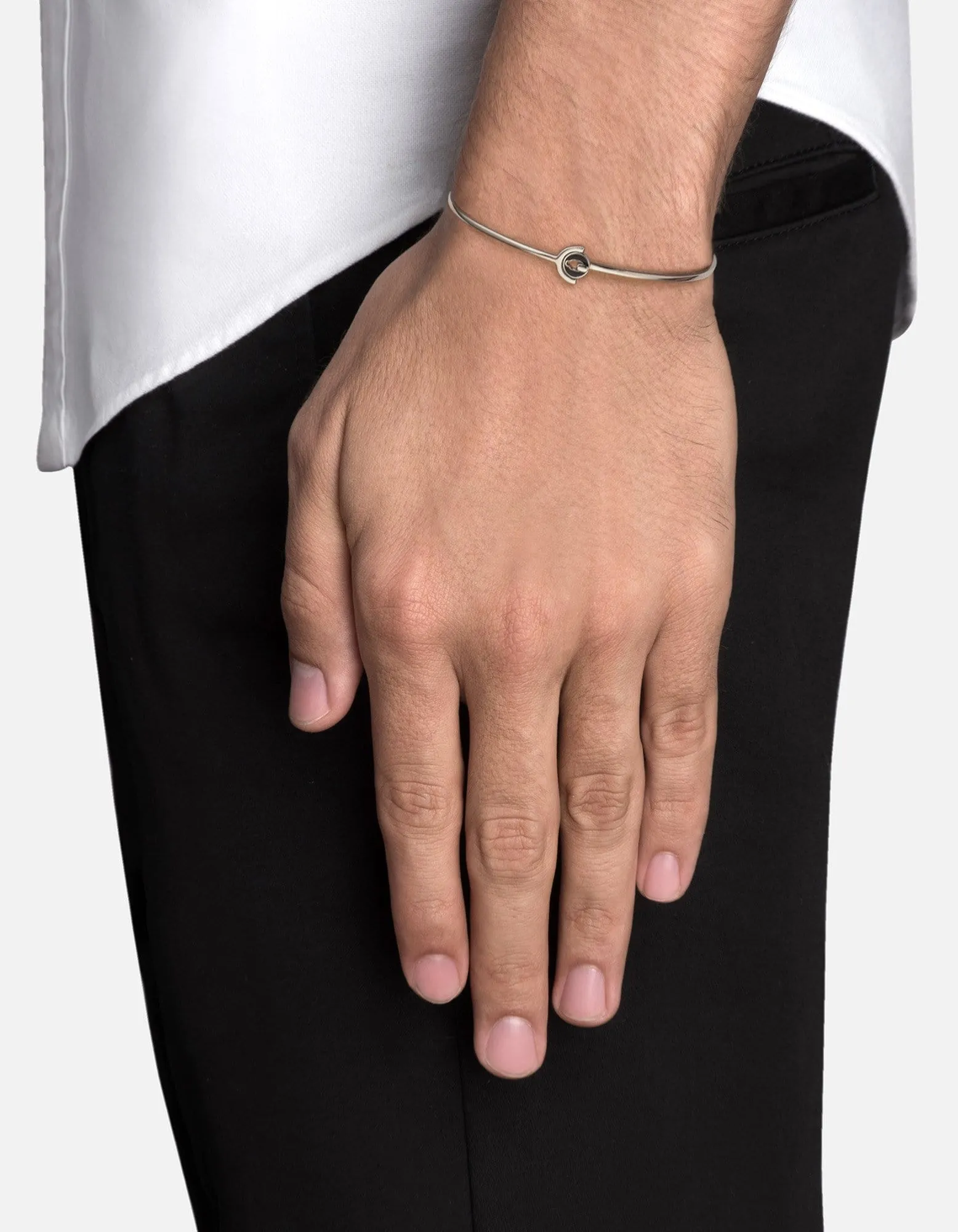 Swivel Cuff, Sterling Silver/Black
