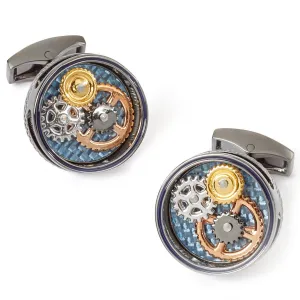 Tateossian Mechanical Gear Cufflinks, Gunmetal