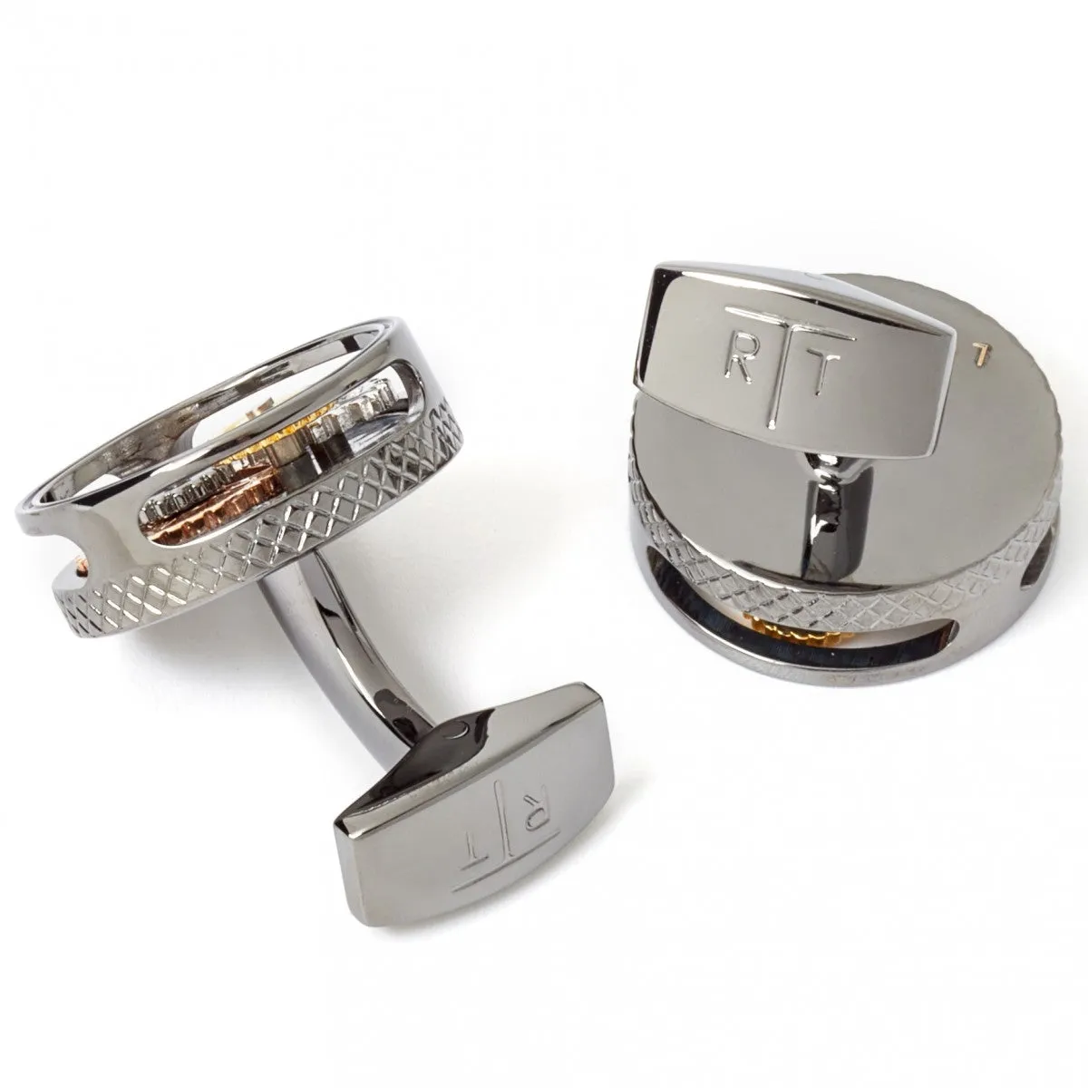 Tateossian Mechanical Gear Cufflinks, Gunmetal