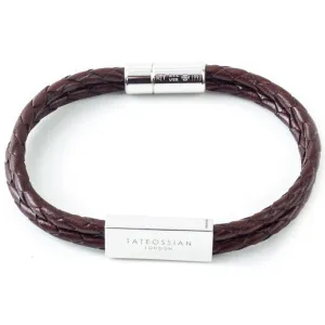 Tateossian Men's Wrap Leather Bracelet, Sterling Silver, Brown