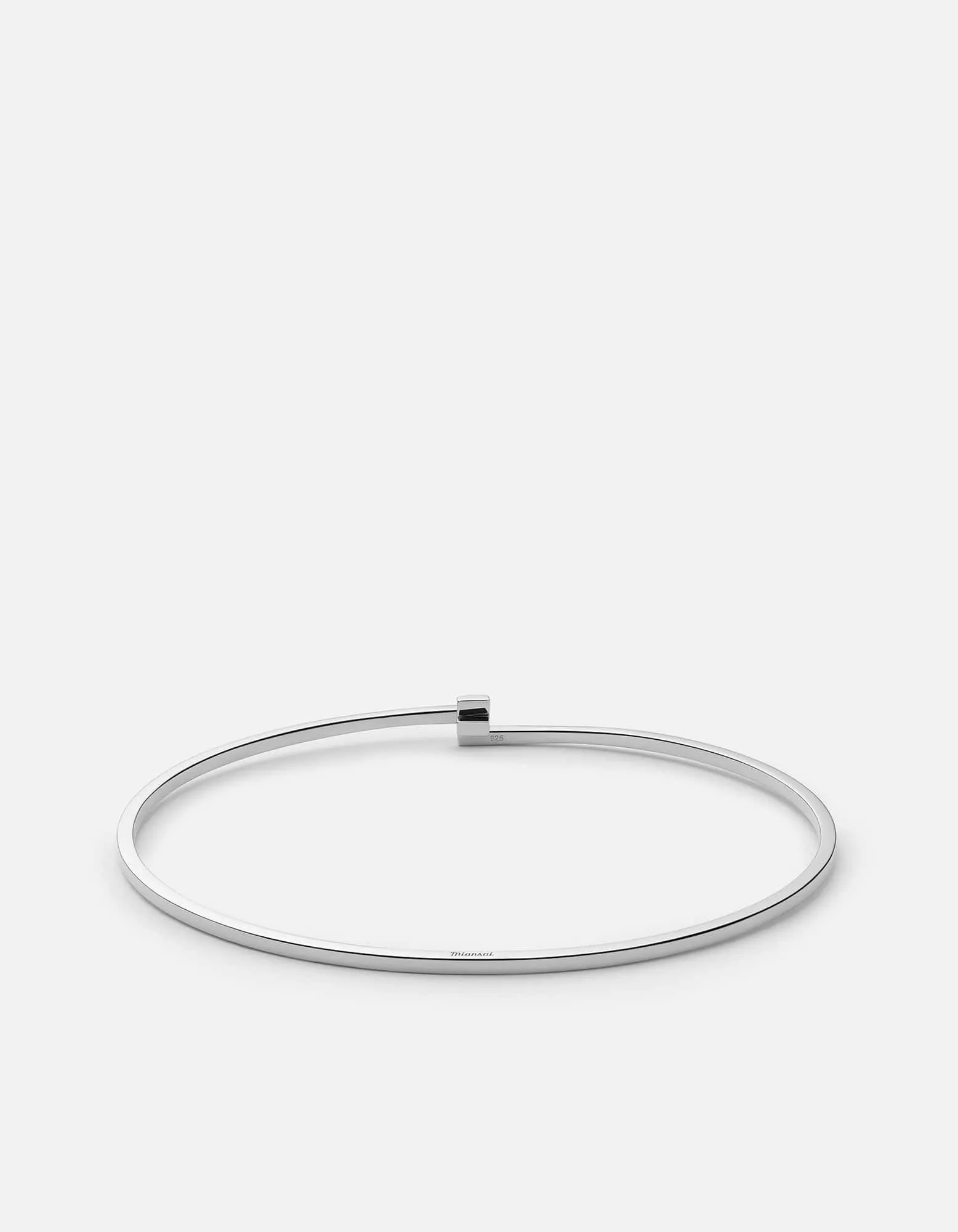 Thin Cubist Cuff, Sterling Silver