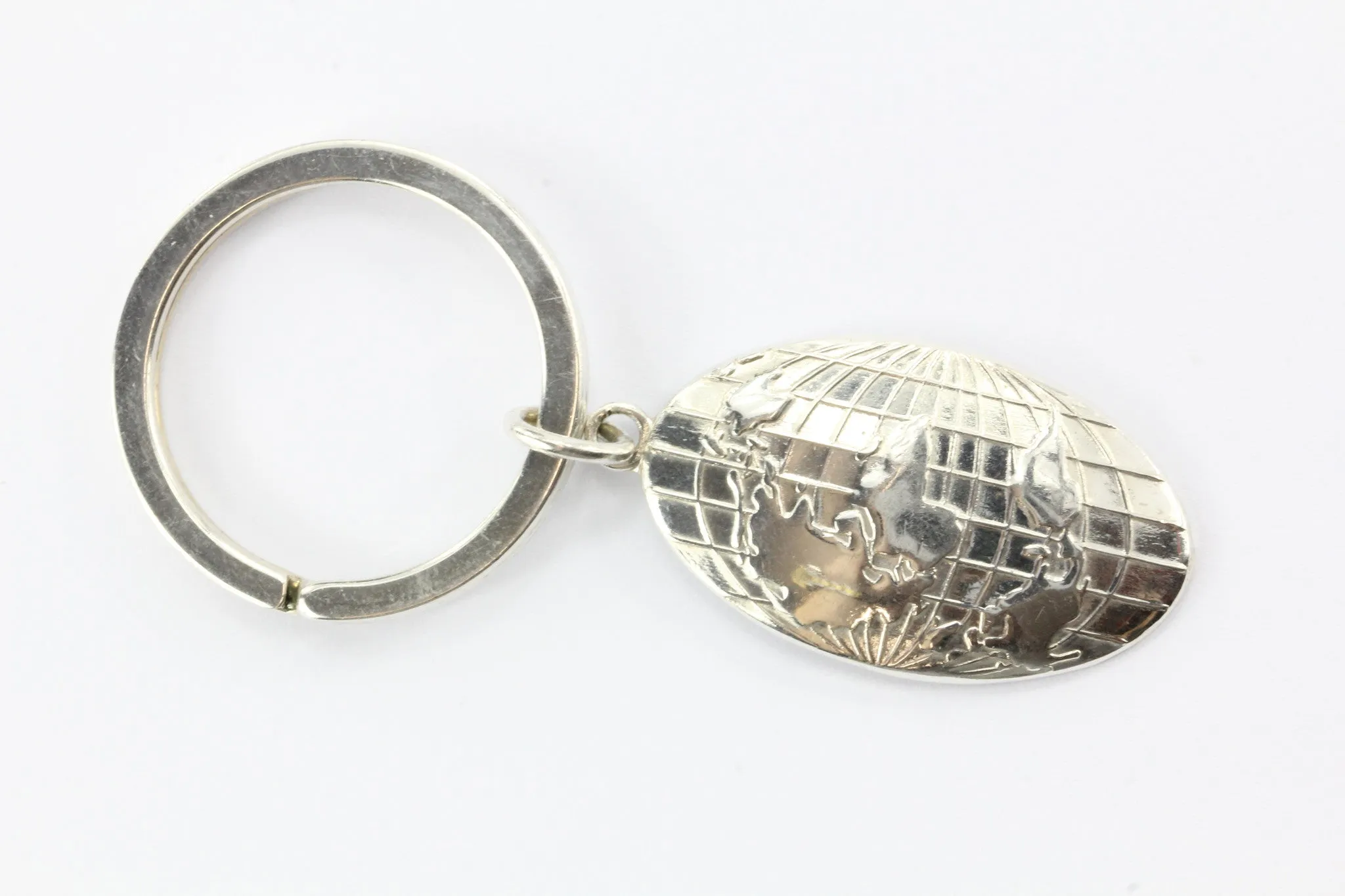 Tiffany & Co Sterling Silver World Globe Key Chain Ring