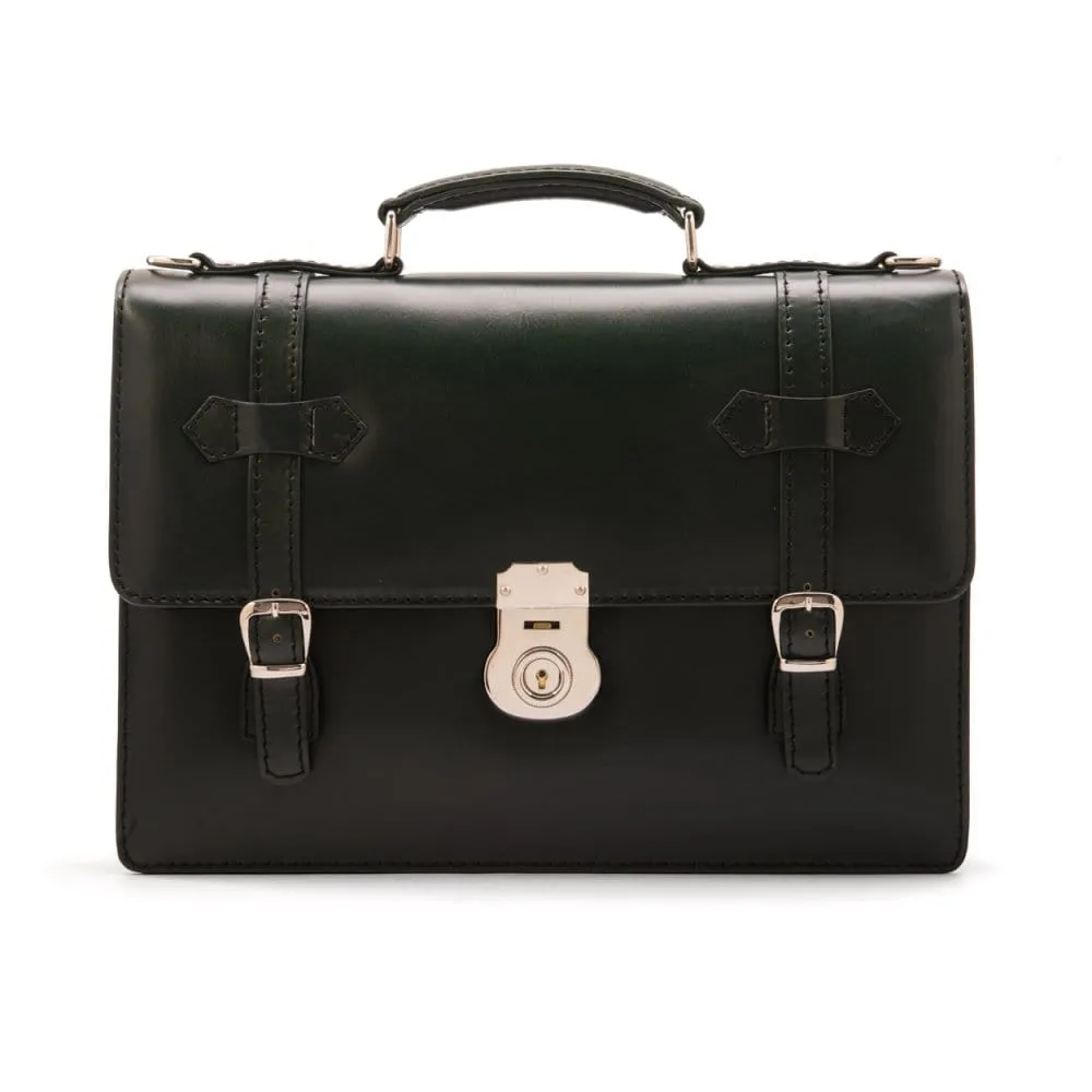 Traditional Vintage Leather Briefcase - Green