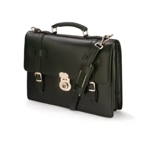 Traditional Vintage Leather Briefcase - Green