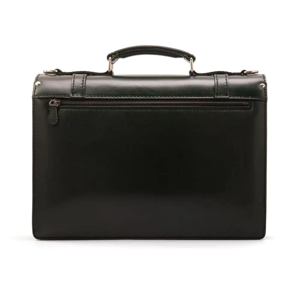 Traditional Vintage Leather Briefcase - Green