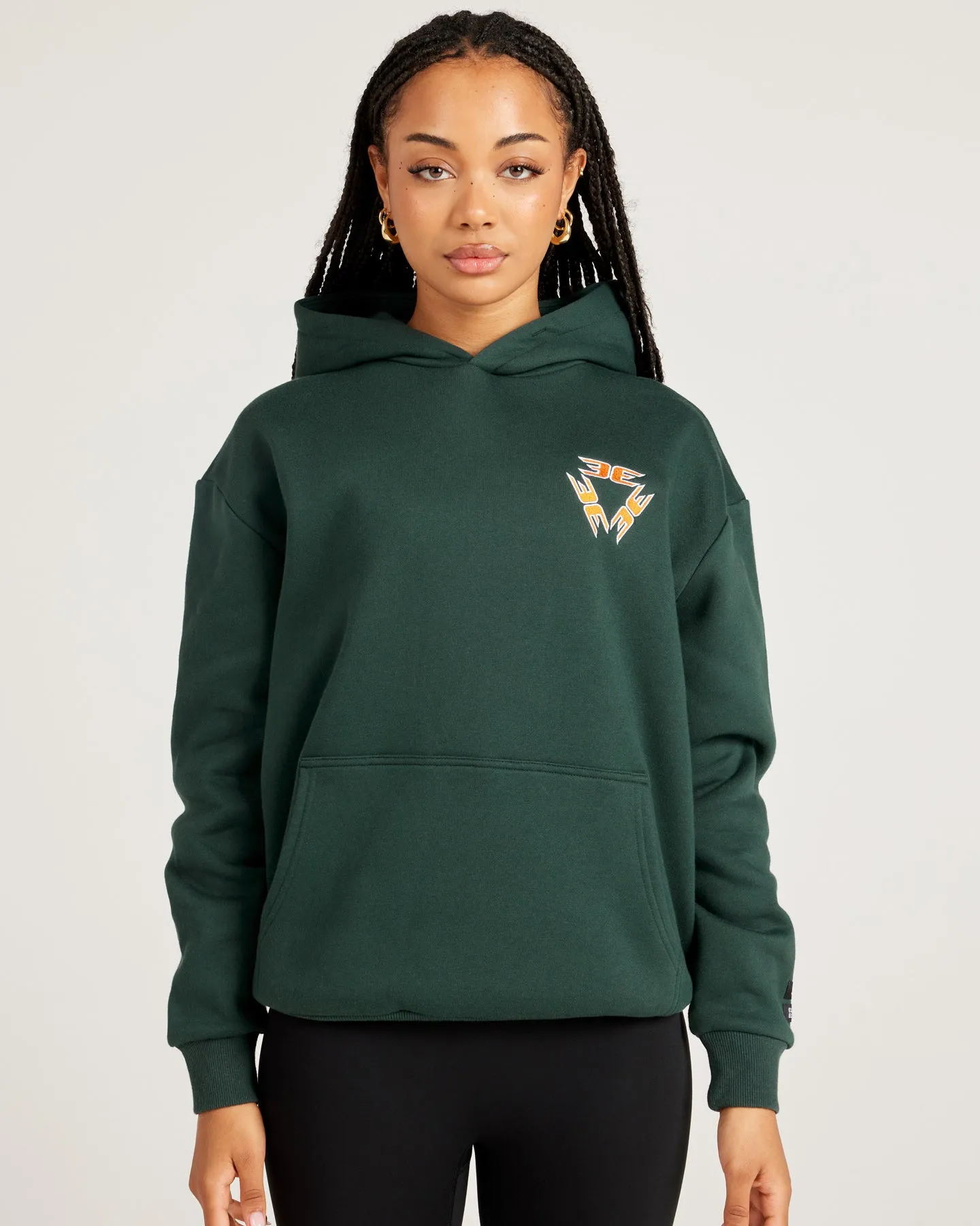 Tri Logo Hoodie - Green / Orange