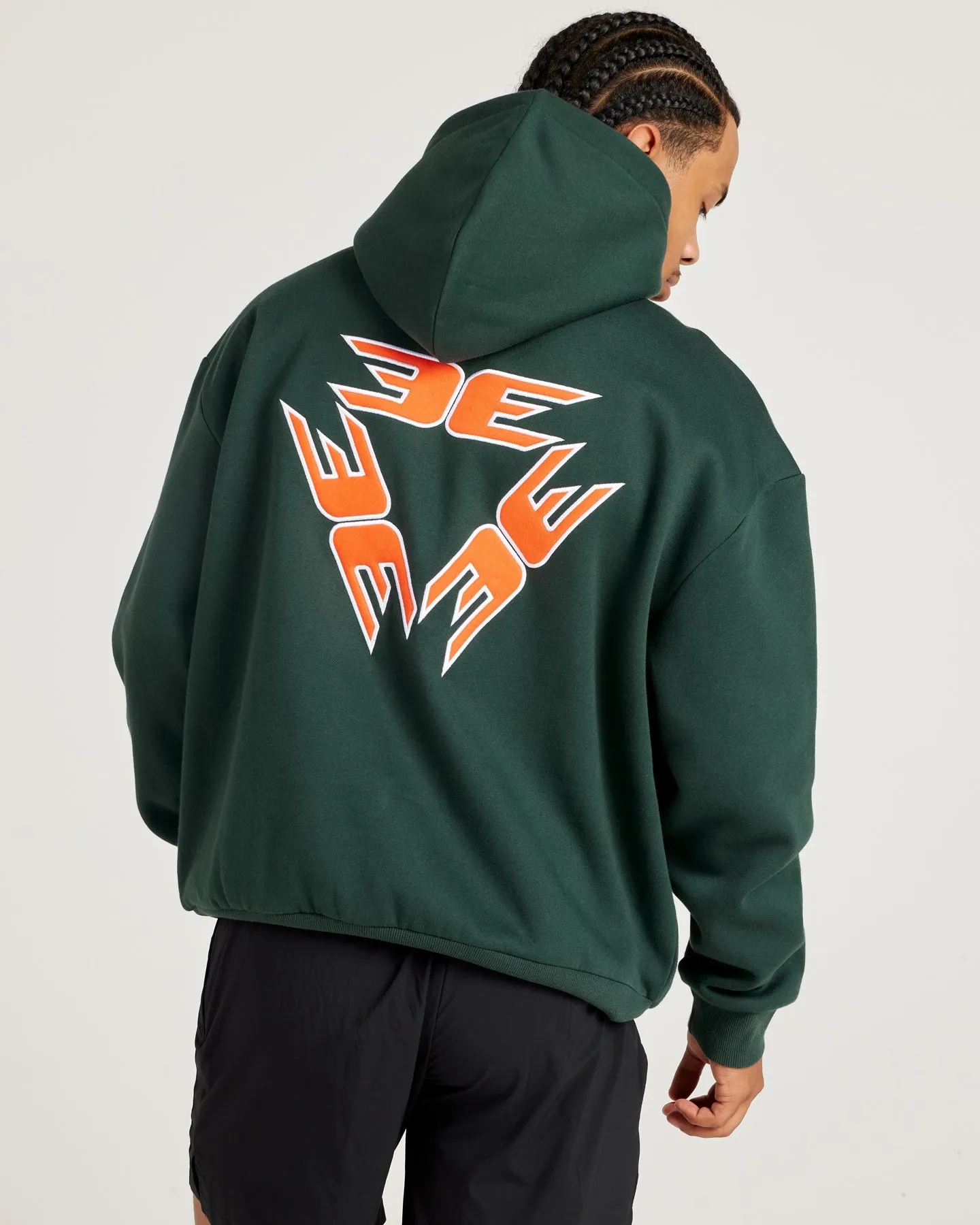 Tri Logo Hoodie - Green / Orange