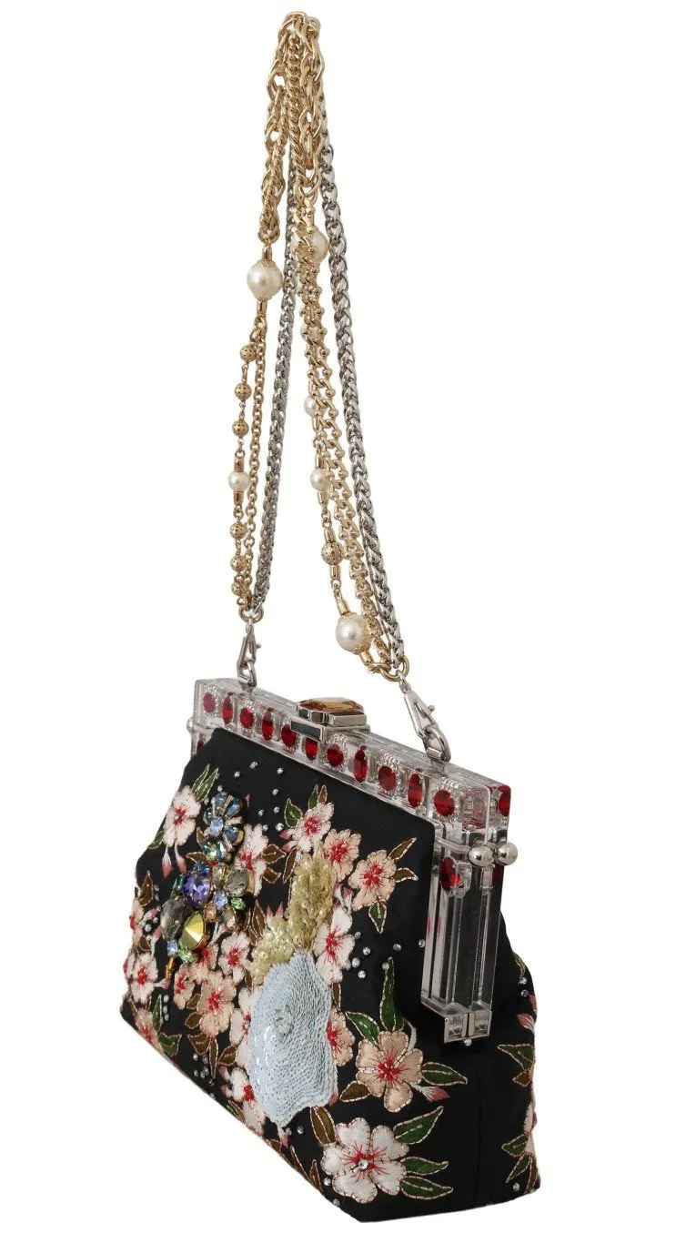 VANDA Silk Floral Crystal Snakeskin Bag