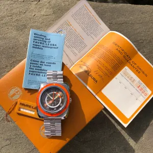 Vintage Favre Leuba Bathy 160 Aqua Lung 53253 U.S. Divers Tropical Bakelite Wristwatch