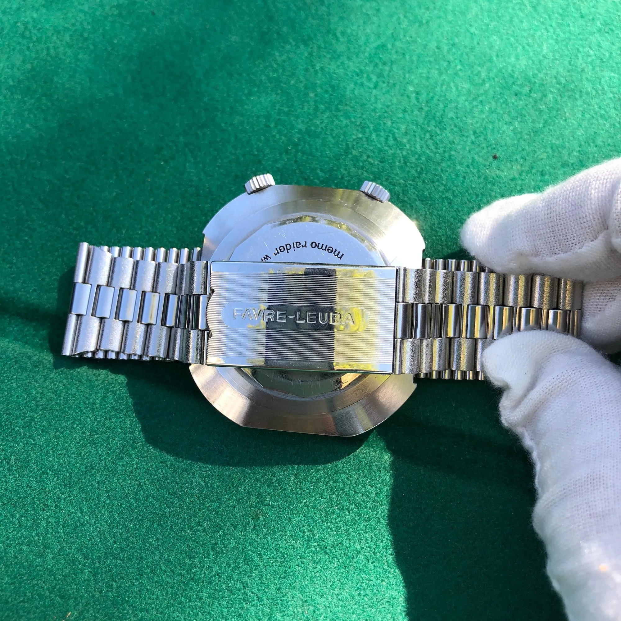 Vintage Favre Leuba Memo Raider Alarm 53153 Caliber 917 Automatic Wristwatch