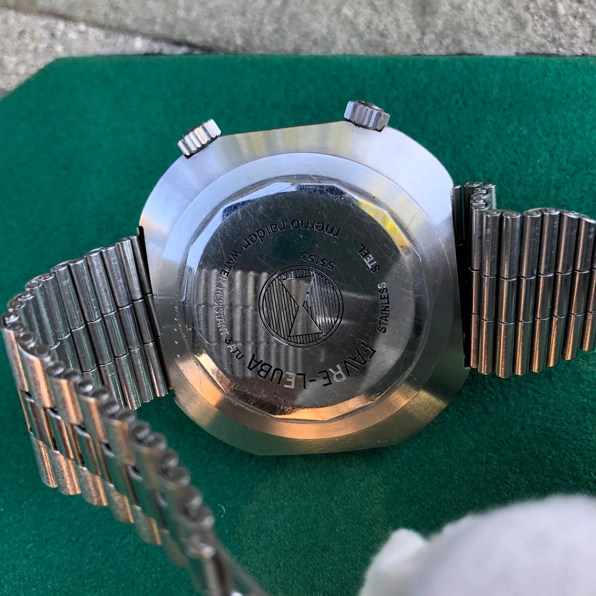 Vintage Favre Leuba Memo Raider Alarm 53153 Caliber 917 Automatic Wristwatch