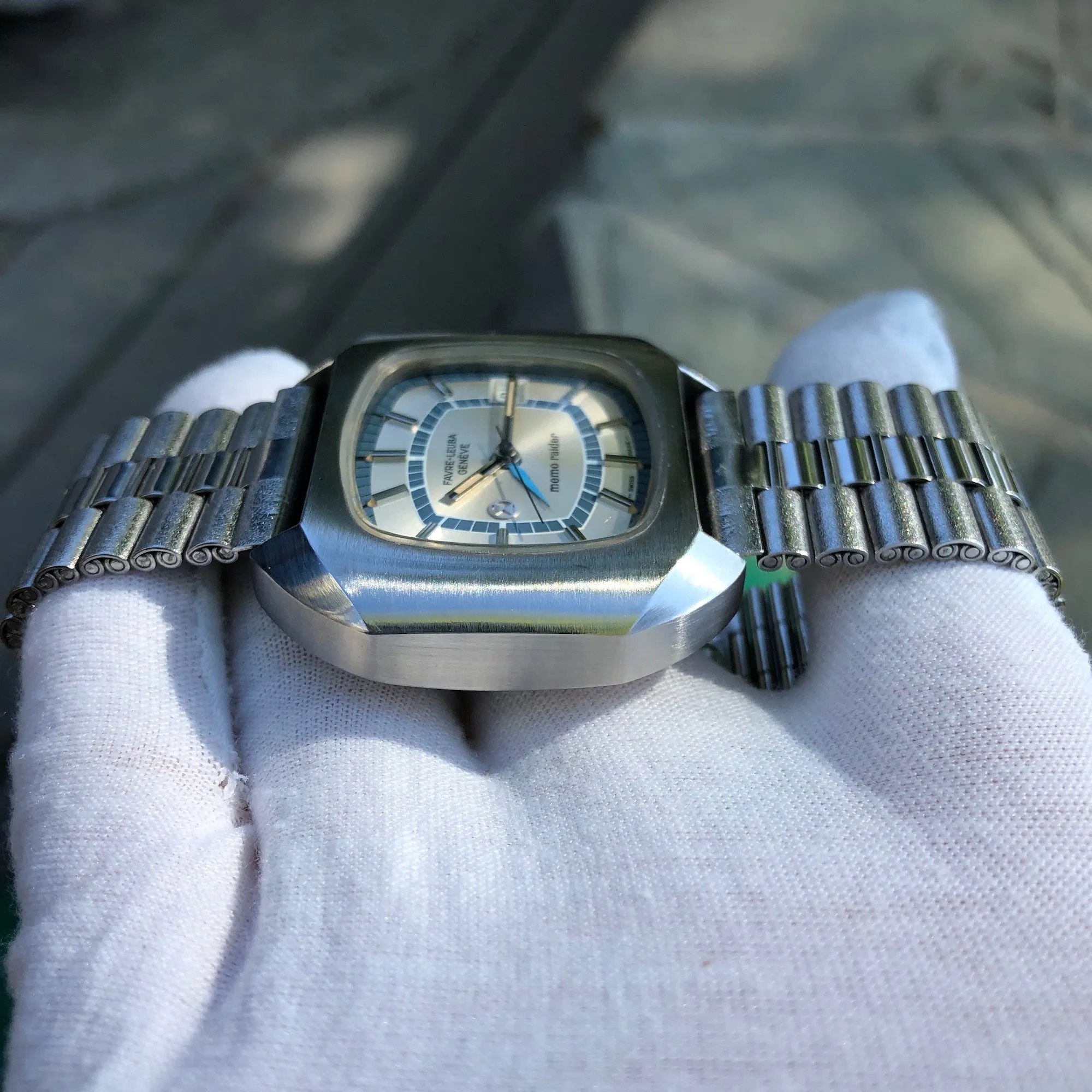 Vintage Favre Leuba Memo Raider Alarm 53153 Caliber 917 Automatic Wristwatch