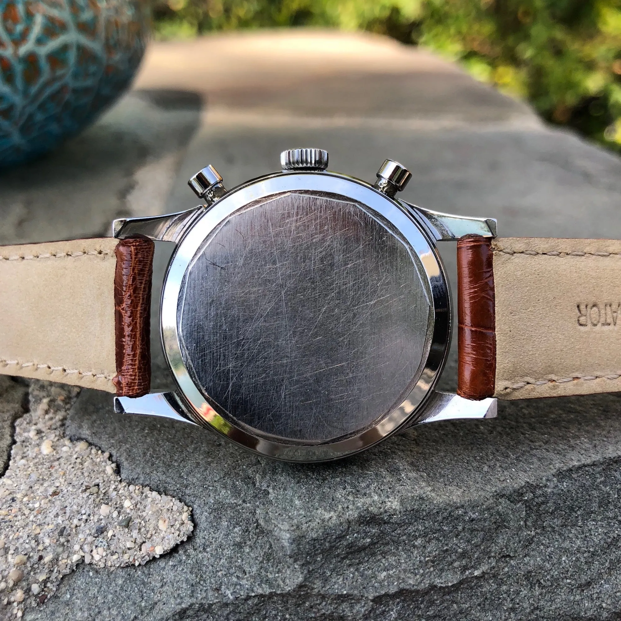 Vintage Heuer Pre Carrera 3336D Steel Decimal Tracking Chronograph 37mm Wristwatch