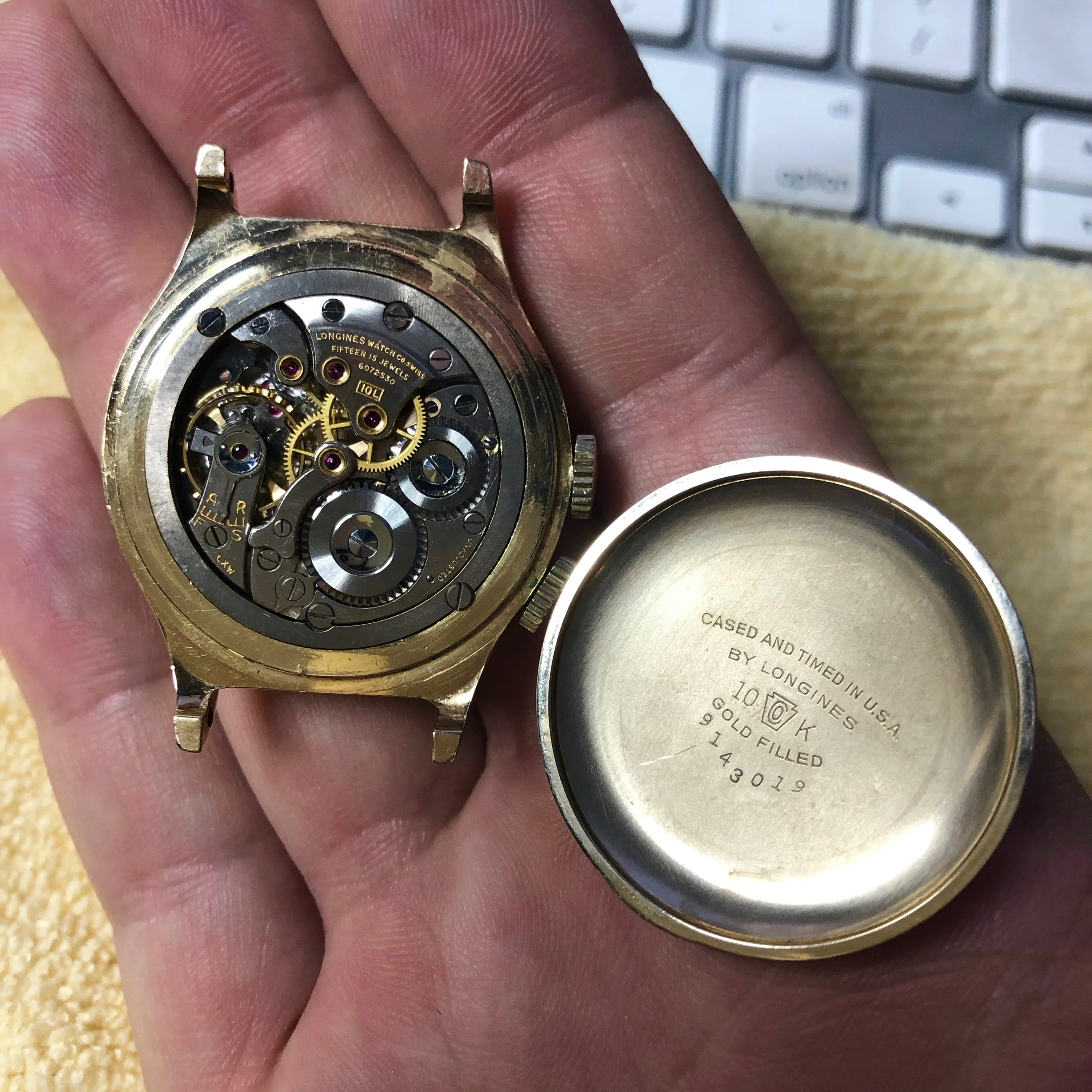 Vintage Longines Lindbergh Hour Angle 10K Gold Filled Cal. 10L Wristwatch LNOS