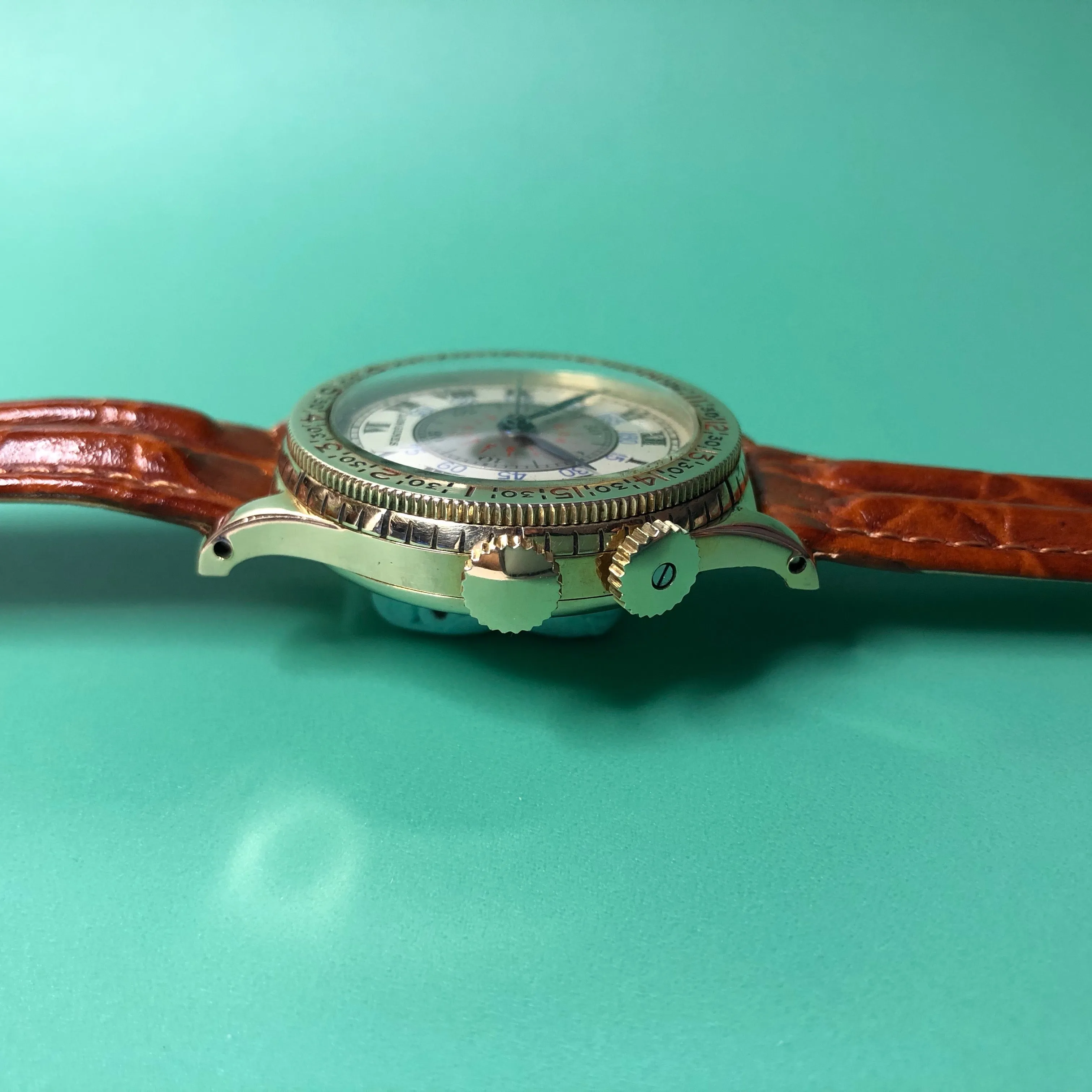 Vintage Longines Lindbergh Hour Angle 10K Gold Filled Cal. 10L Wristwatch LNOS