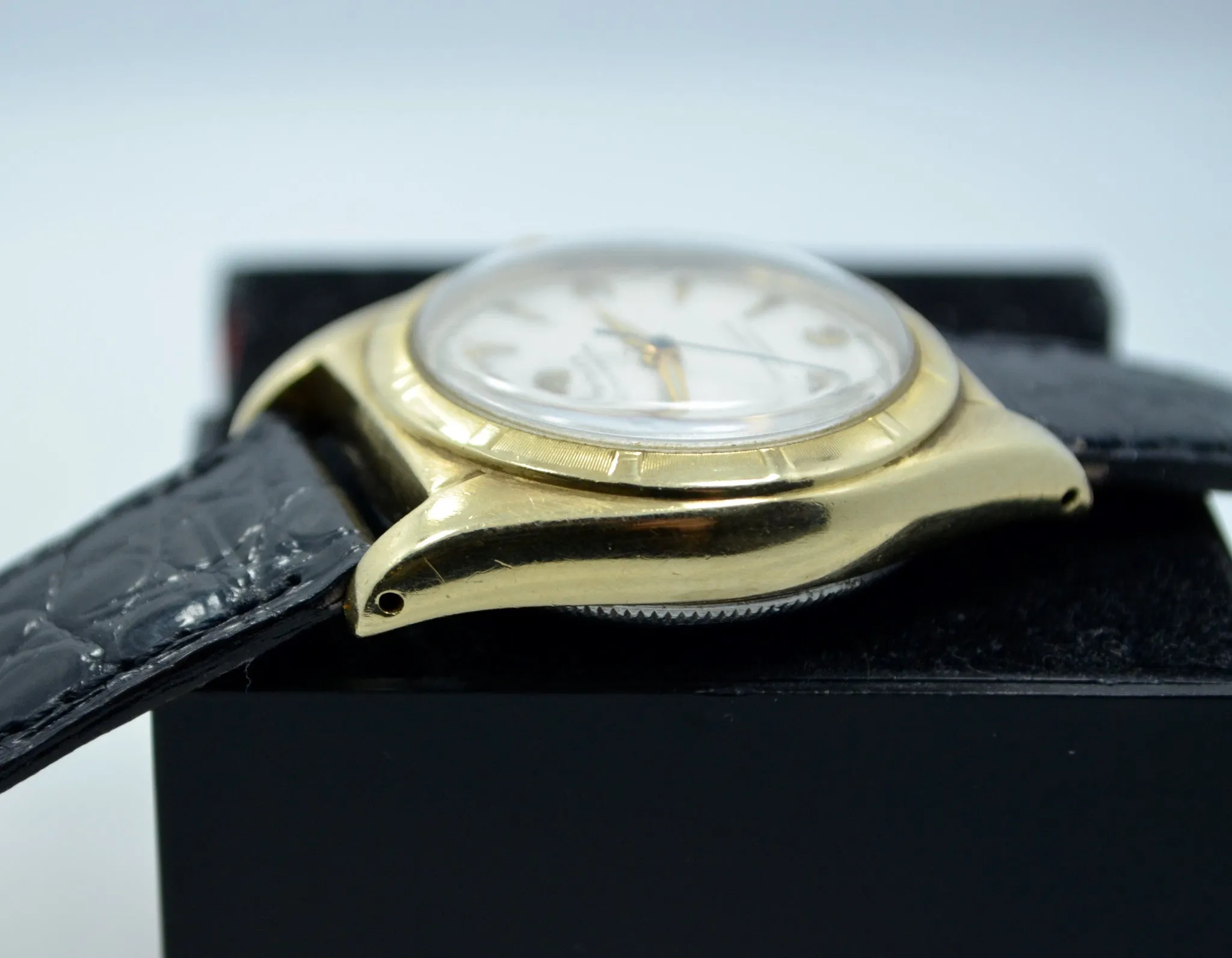 Vintage Rolex Bubbleback 6011 14K Solid Yellow Gold Steel Automatic Watch