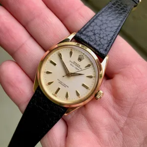 Vintage Rolex Oyster Perpetual 6564 50m = 165ft 18K Yellow Automatic Wristwatch Circa 1954