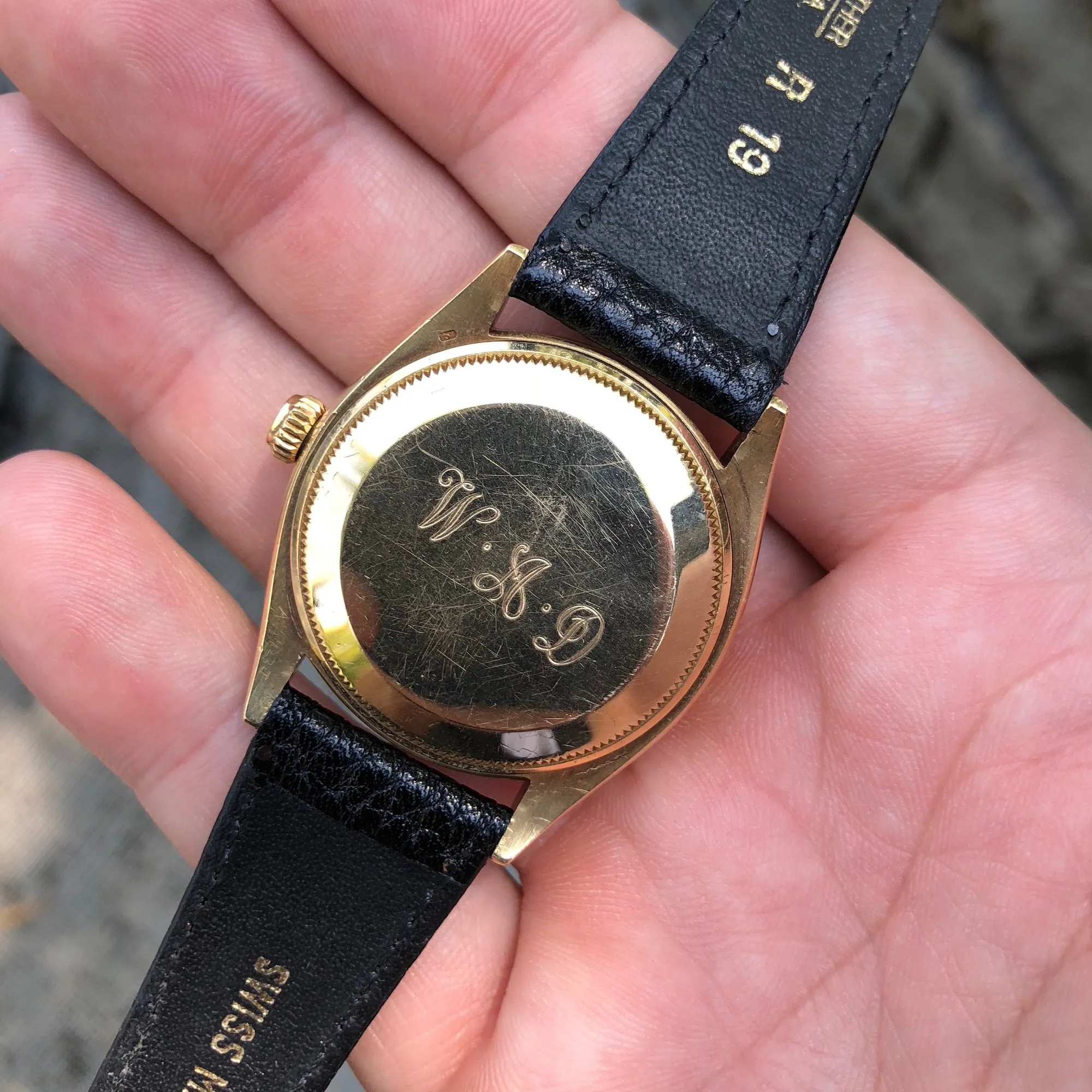 Vintage Rolex Oyster Perpetual 6564 50m = 165ft 18K Yellow Automatic Wristwatch Circa 1954