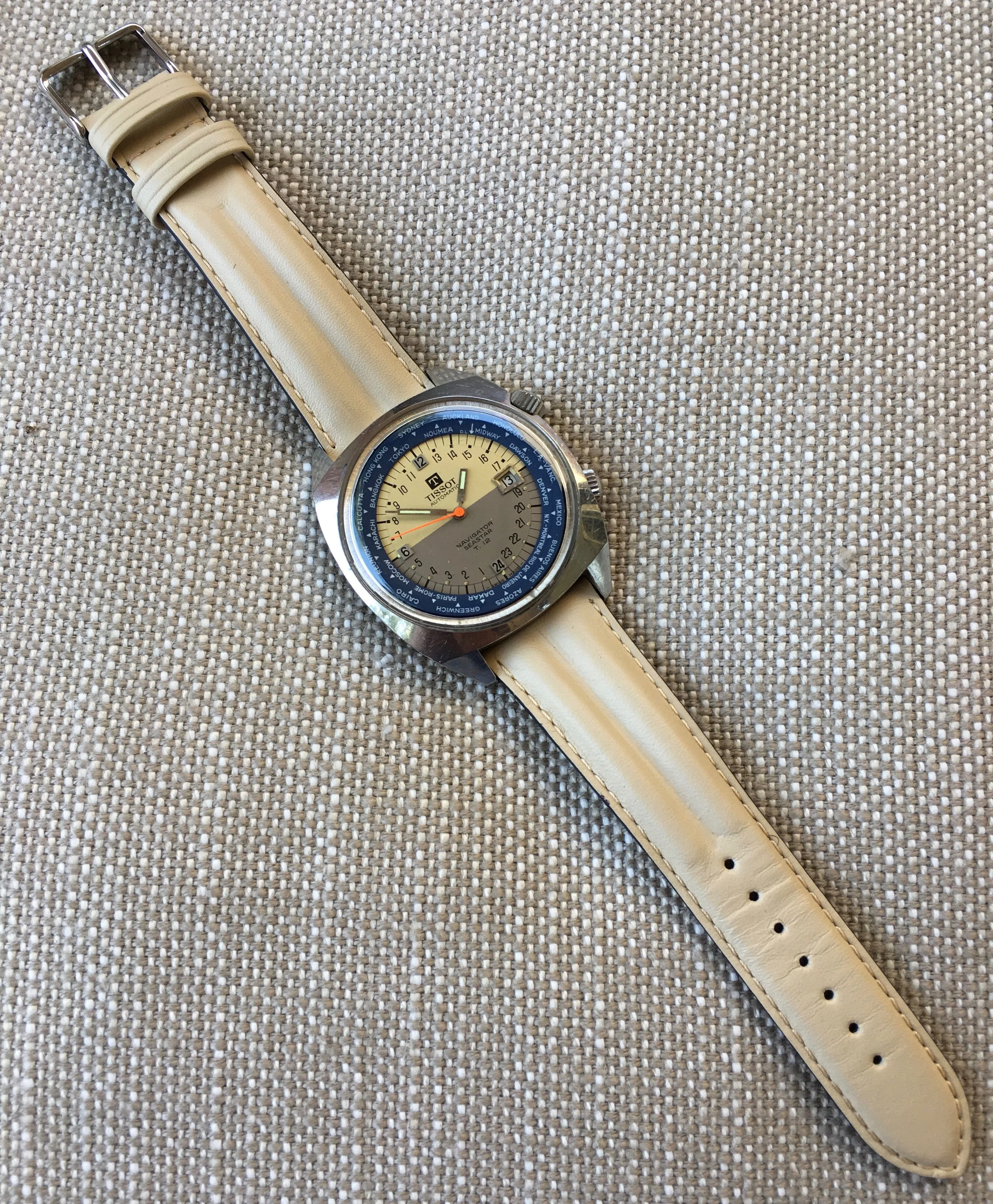 Vintage Tissot Navigator Seastar T12 24 HR World Time Cal. 798 Automatic Wristwatch
