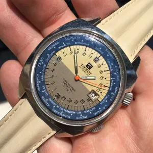 Vintage Tissot Navigator Seastar T12 24 HR World Time Cal. 798 Automatic Wristwatch