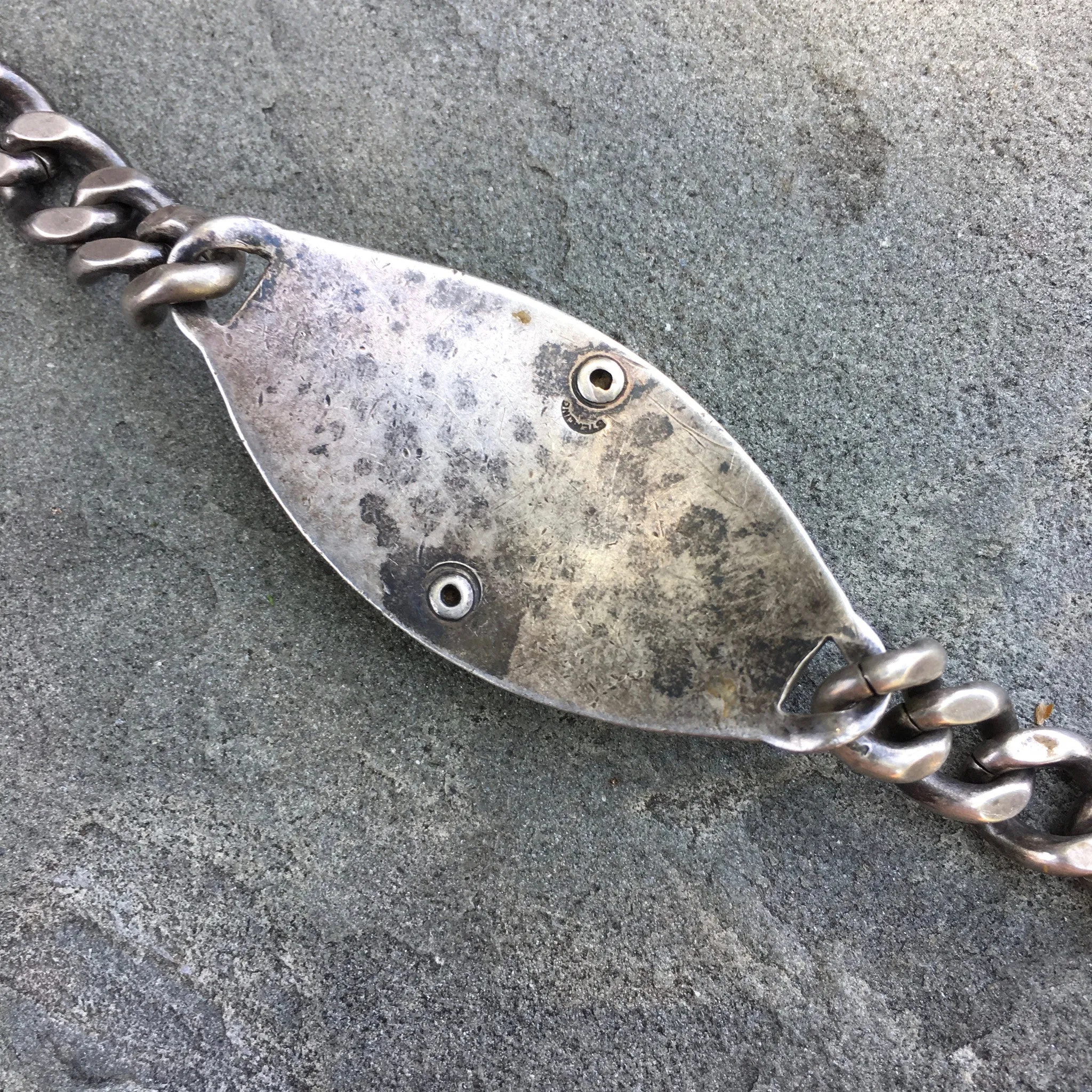 Vintage WW II Sterling Silver Gold AA Airborne Original Bracelet