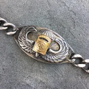 Vintage WW II Sterling Silver Gold AA Airborne Original Bracelet