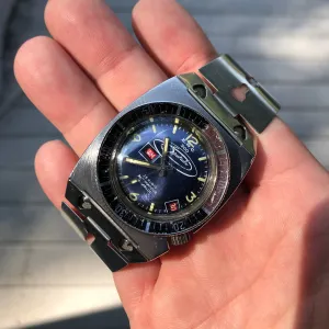 Vintage ZRC Spatiale 300M Stainless Steel Divers Automatic Day Date Wristwatch
