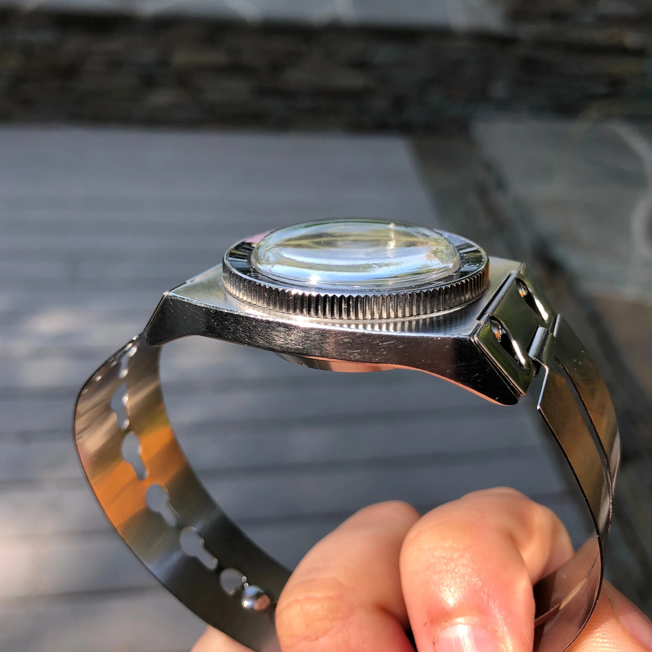 Vintage ZRC Spatiale 300M Stainless Steel Divers Automatic Day Date Wristwatch