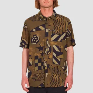 Volcom Hand Geo Short Sleeve Shirt Service Green
