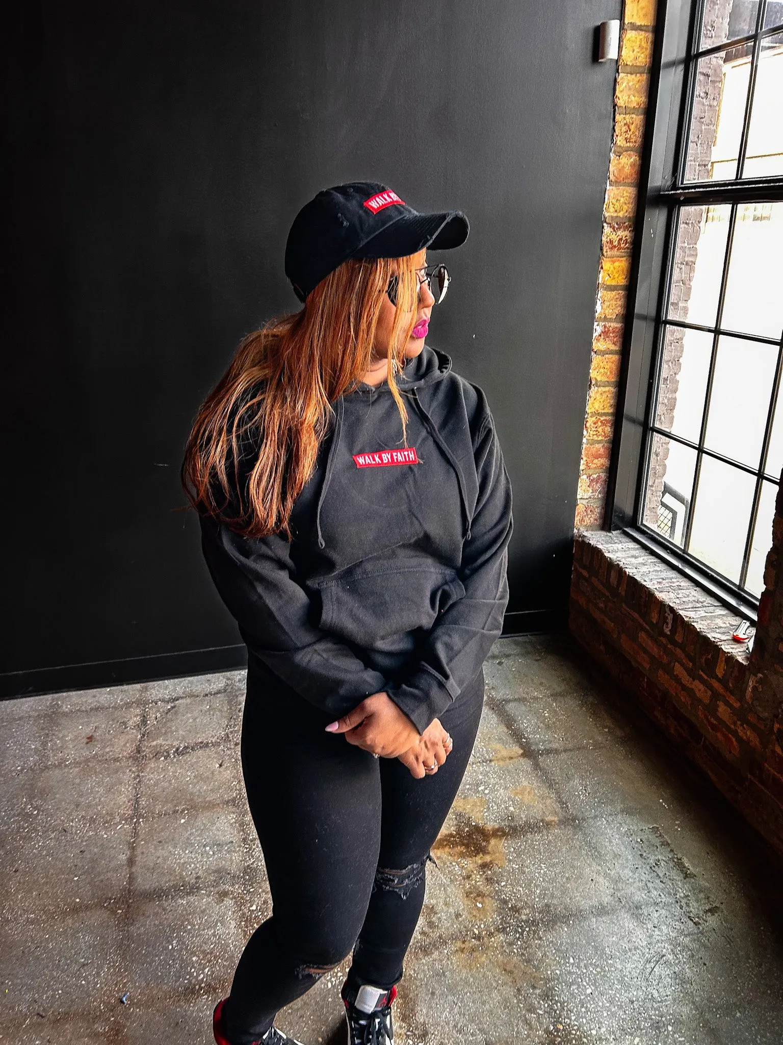 Walk By Faith Adult Embroidered Box Hoodie