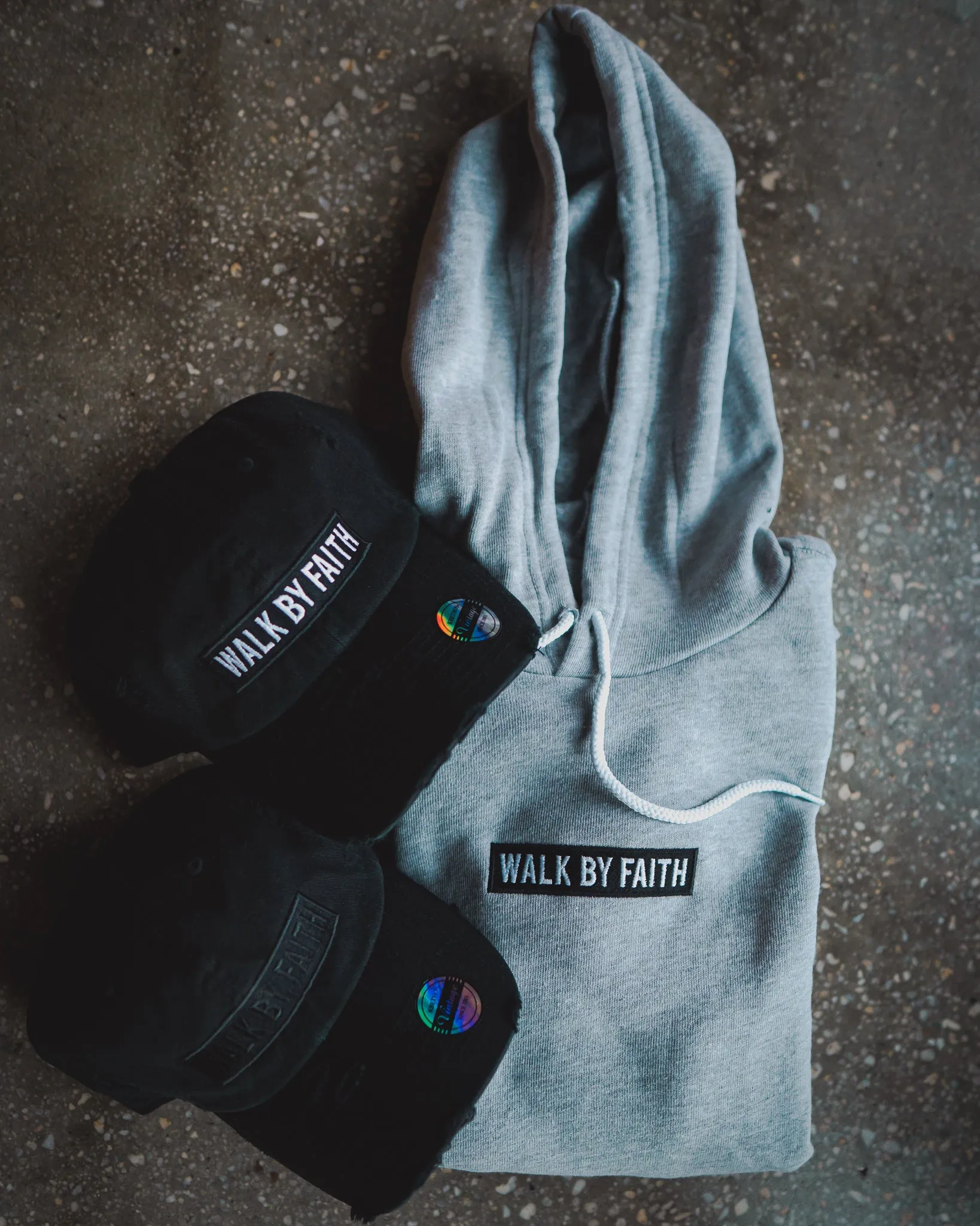 Walk By Faith Adult Embroidered Box Hoodie