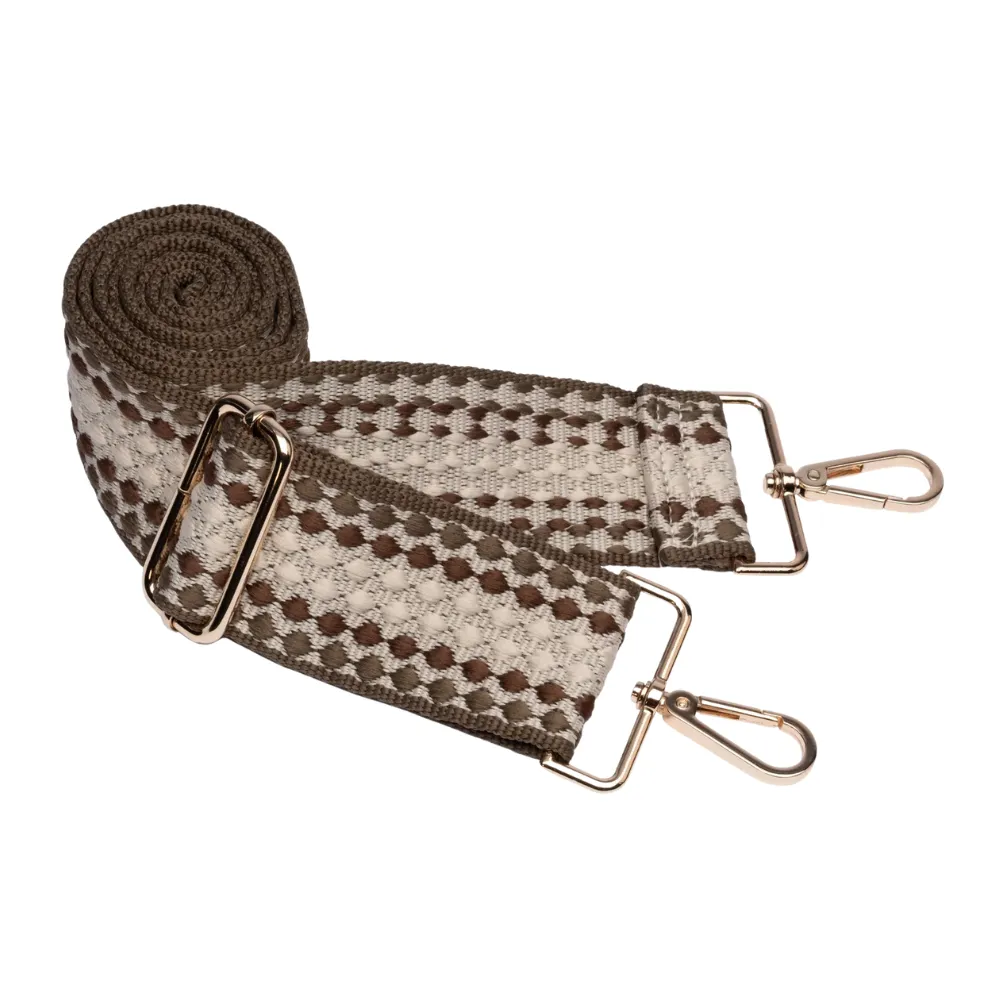 WanderFull Hydrobag Chocolate Brown Shiny With Dark Patterned Strap