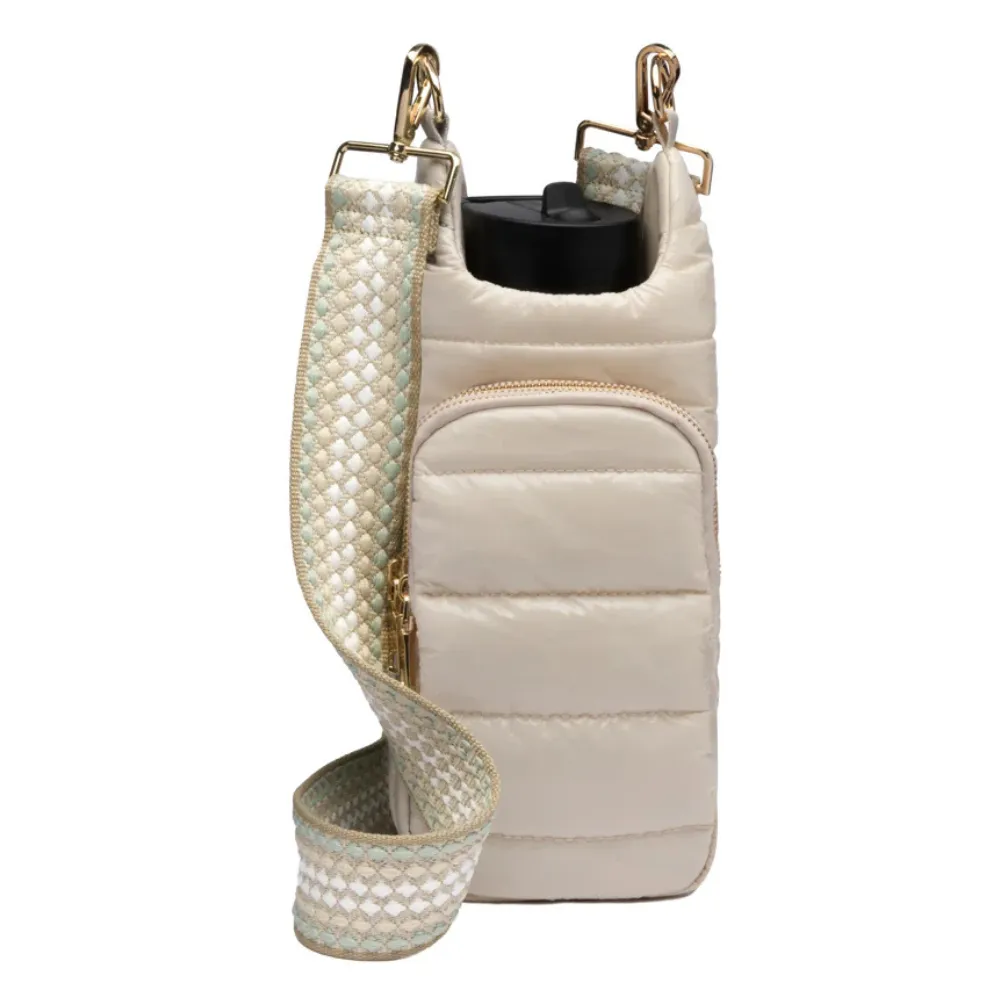 WanderFull Hydrobag Ivory Glossy With Seafoam Pattern Strap