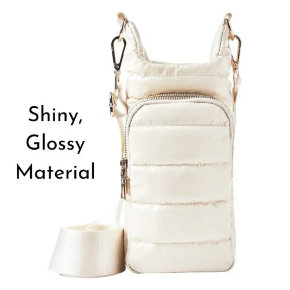 WanderFull Hydrobag Ivory Glossy With Seafoam Pattern Strap