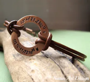 Washer Latitude Longitude Bracelet