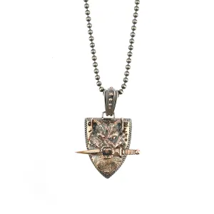 Wolf and Sword Necklace in Sterling Silver
